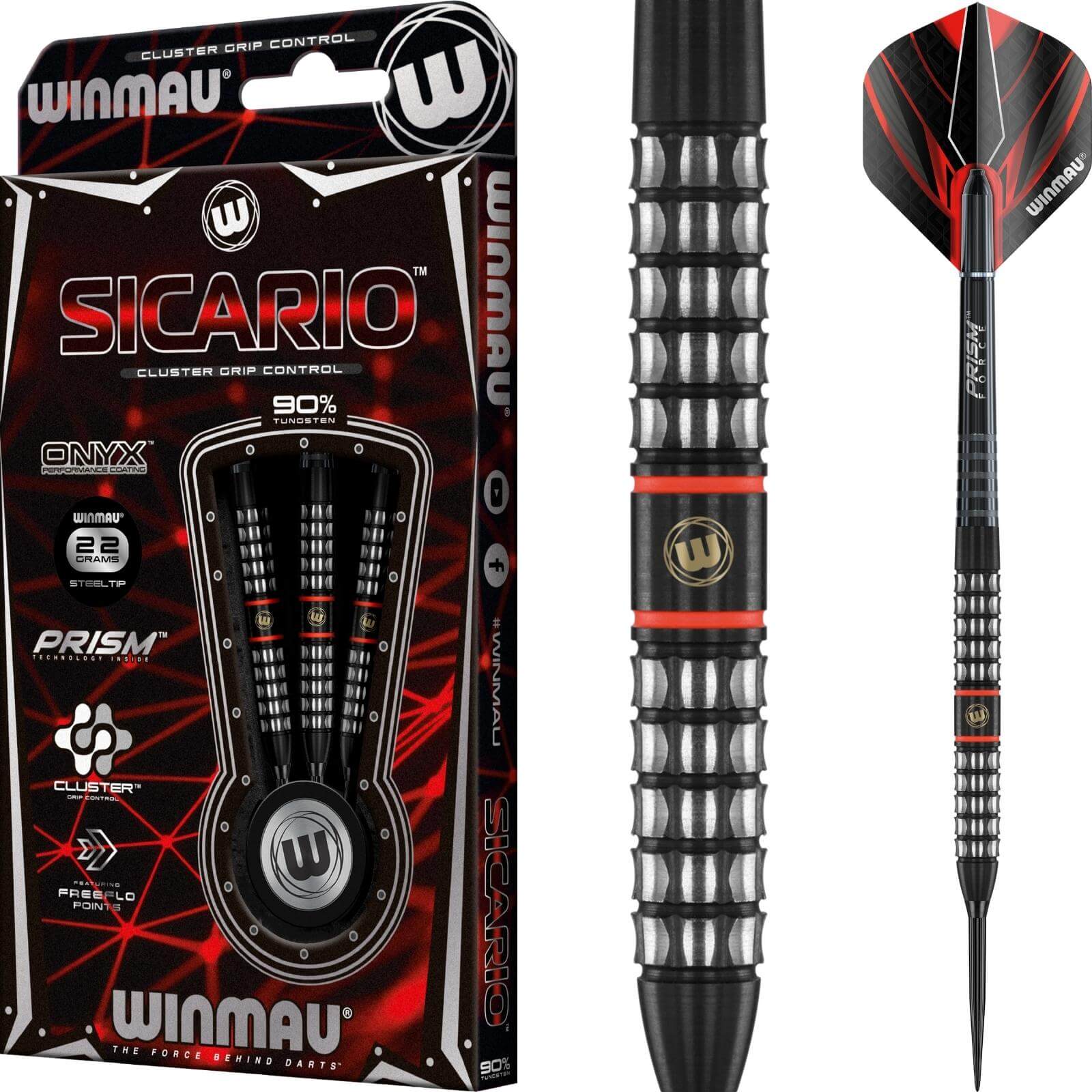 Darts - Winmau - Sicario Darts - Steel Tip - 90% Tungsten - 22g 24g 