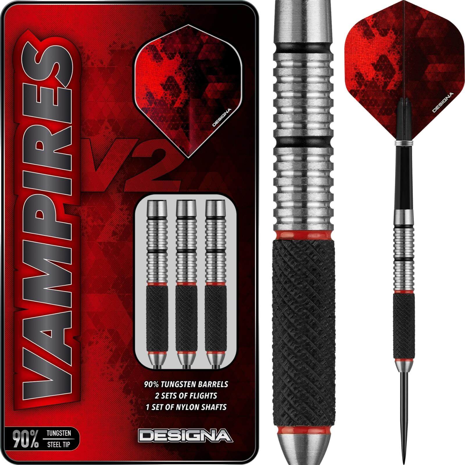 Darts - Designa - Vampires V2 M3 Darts - Steel Tip - 90% Tungsten - 23g 25g 27g 