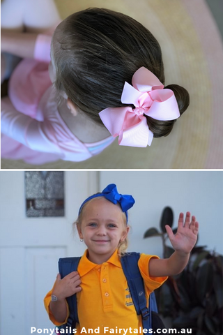 Big Bows like JoJo Bows for school | School Ponytails