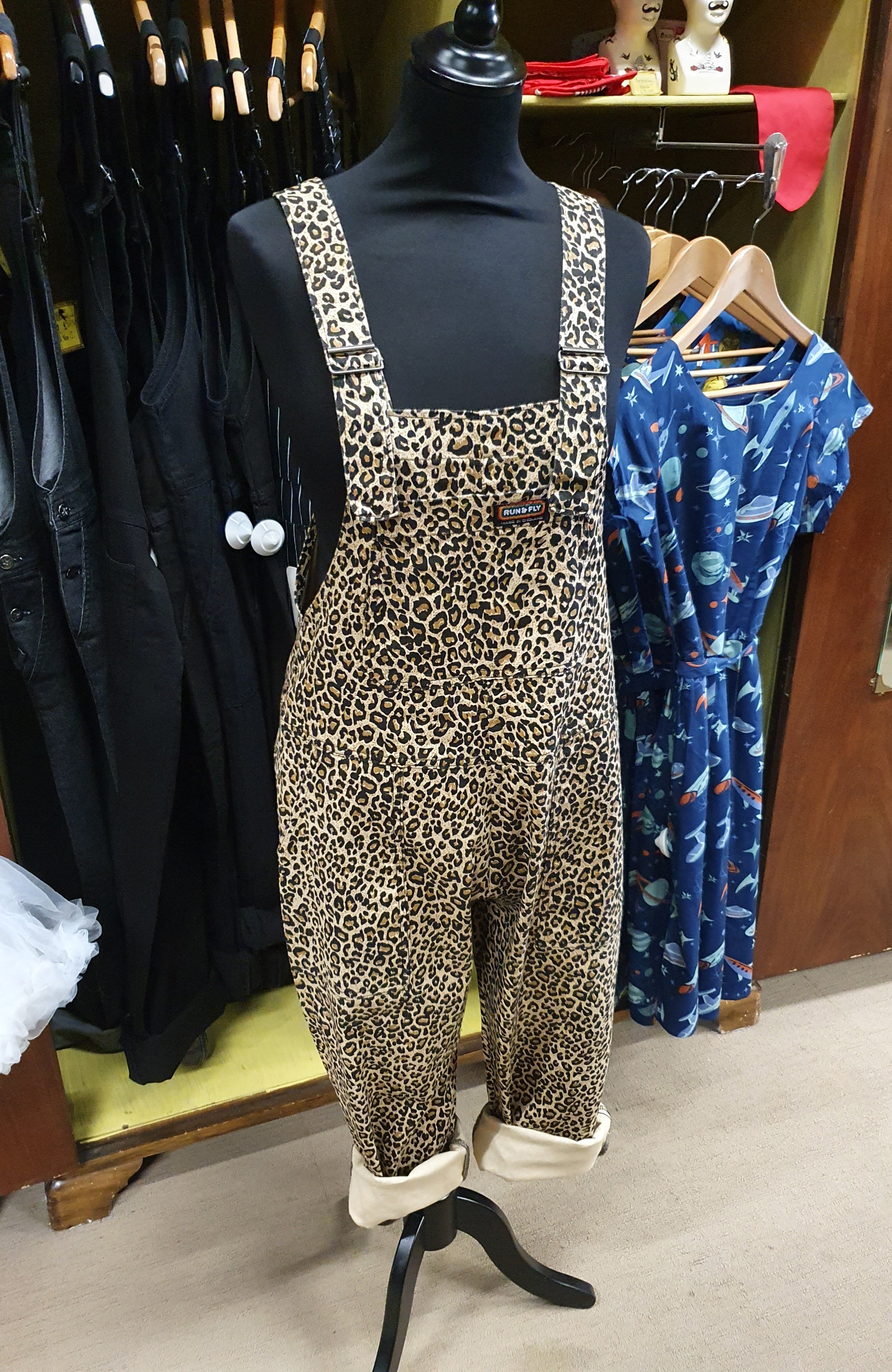 leopard dungaree