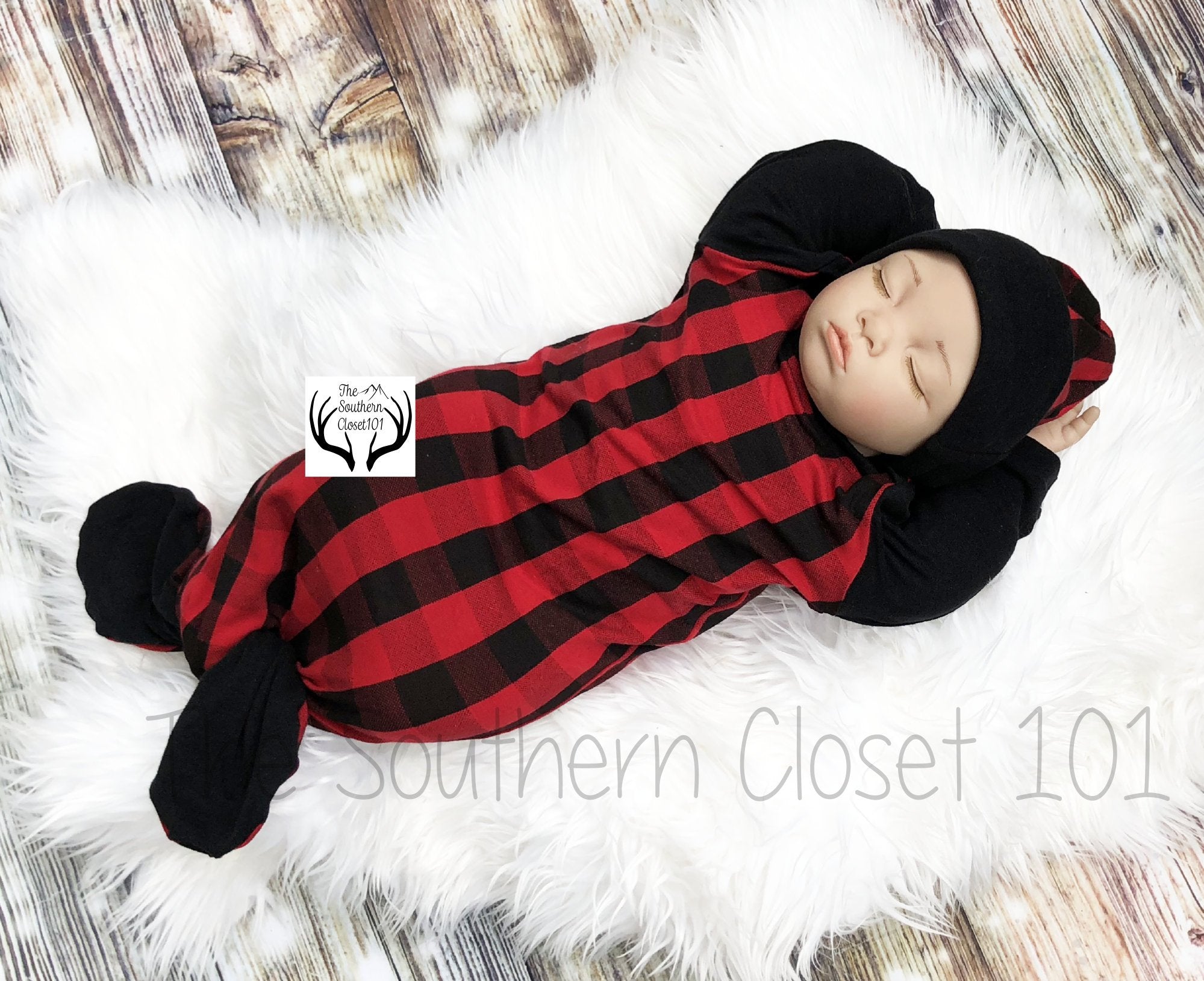 baby boy red plaid outfit