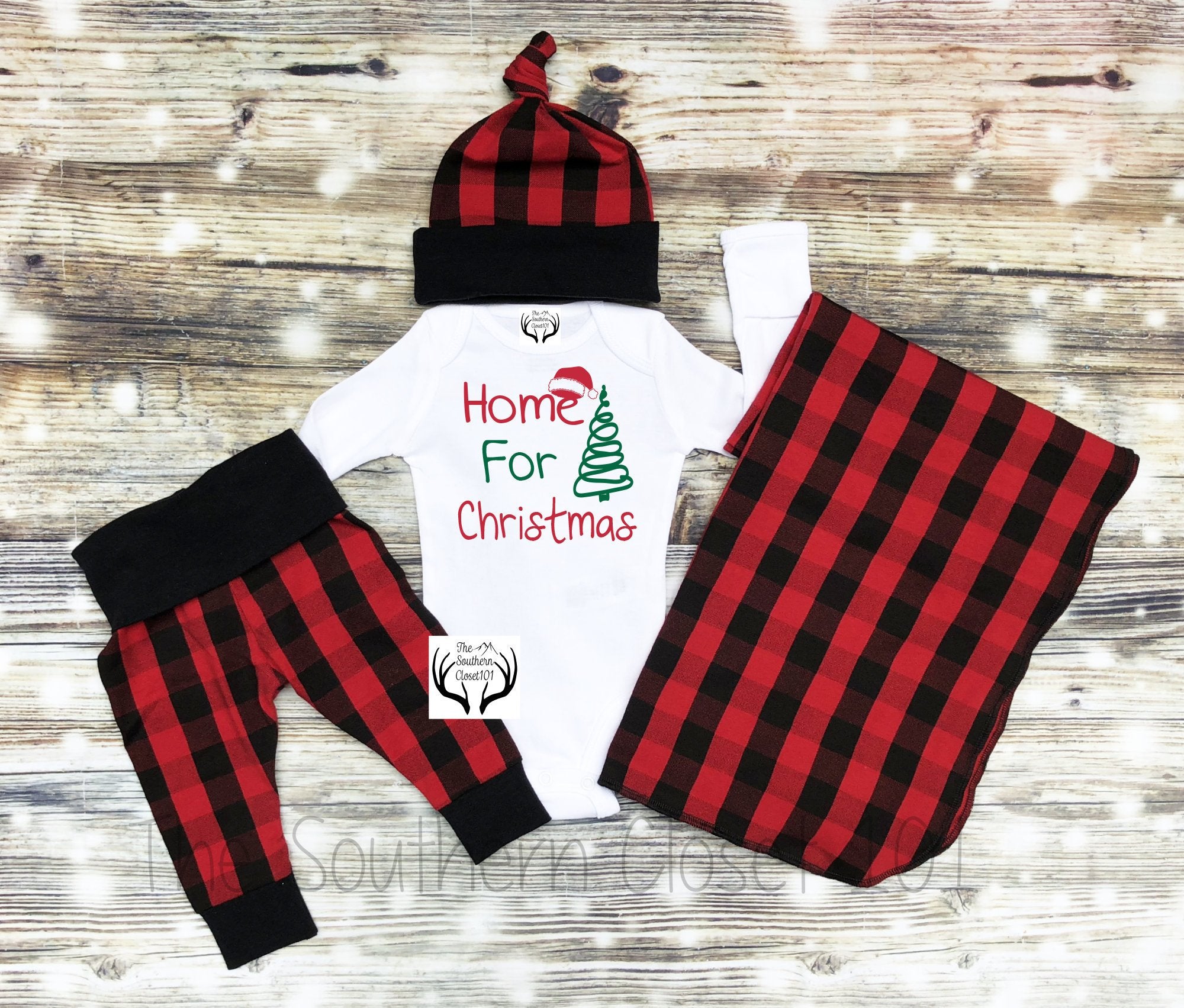 buffalo plaid coming home outfit