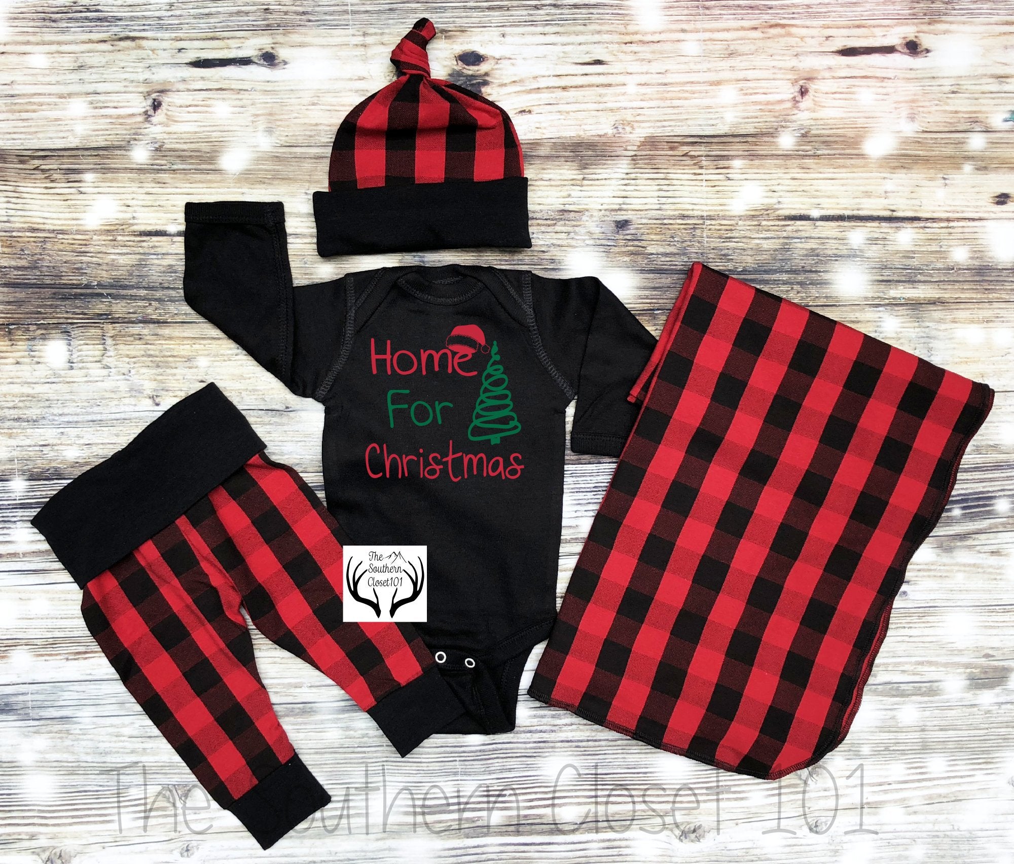 baby boy plaid christmas outfit