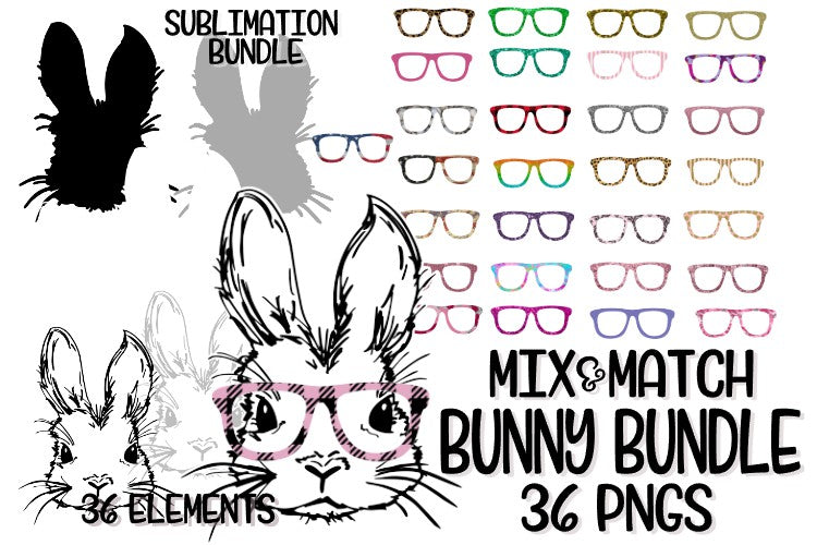 Bunny With 30 Glasses Png Elements Layer Your Own Design On The Beach Boutique