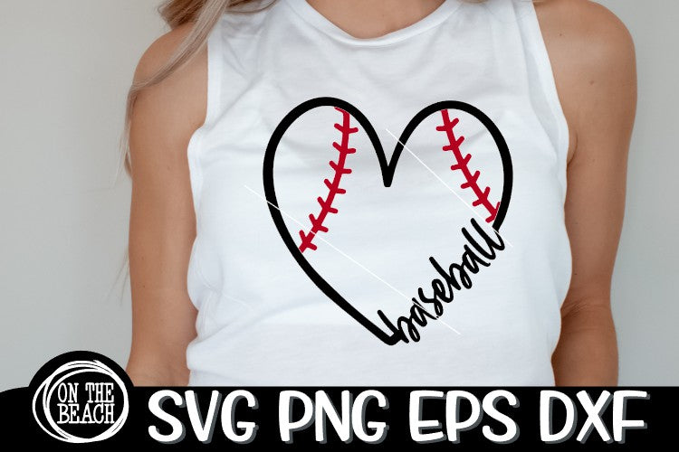 Download Baseball - Heart - Love - SVG PNG DXF EPS - On The Beach Boutique