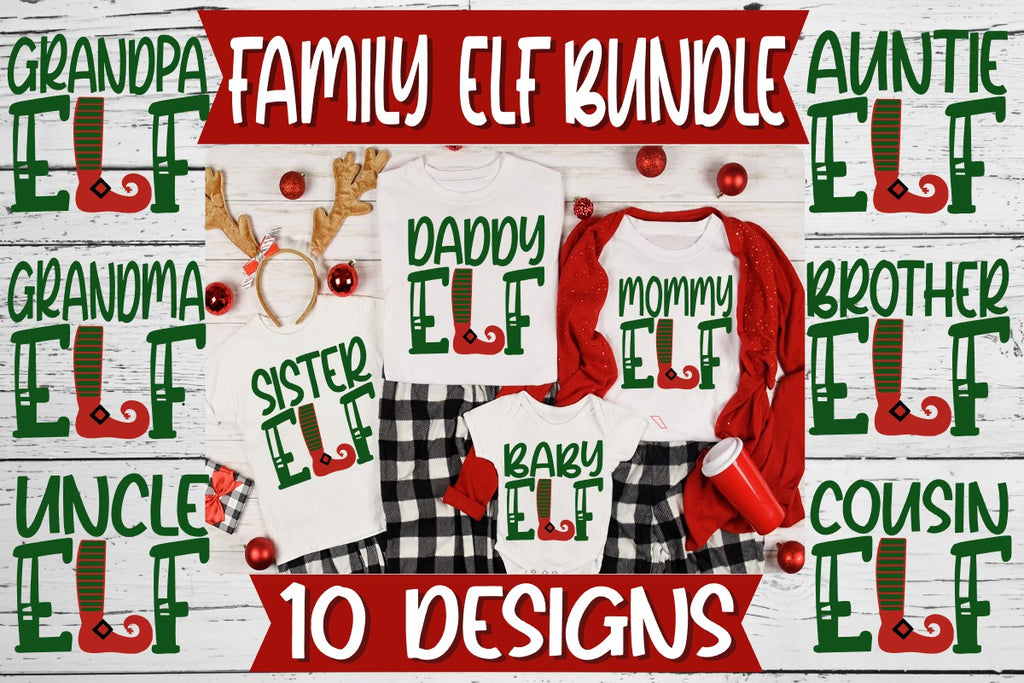 Download ELF Family Bundle -10 Designs - SVG - PNG - EPS - DXF - On The Beach Boutique