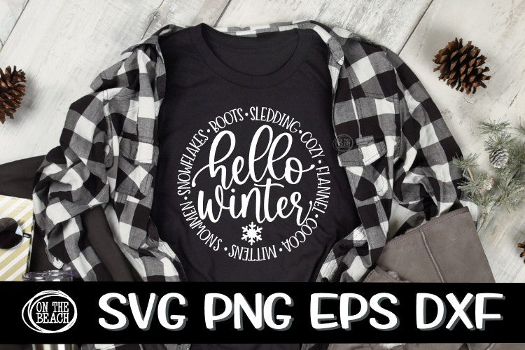 Download Hello Winter Circle Words Svg Png Eps Dxf On The Beach Boutique