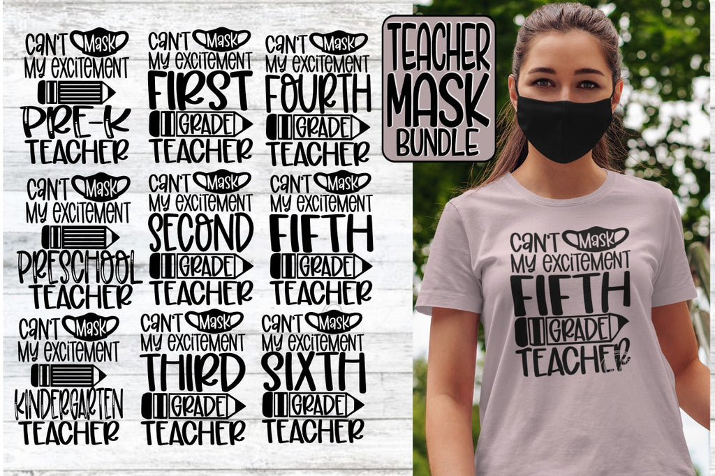 Download Teacher Can T Mask My Excitement Grades 9 Designs Svg Png Eps Dxf On The Beach Boutique