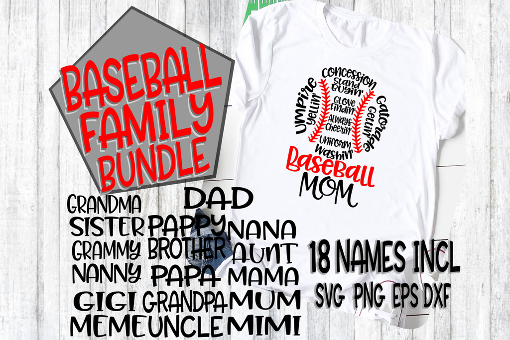 Download Baseball Family Bundle Svg Dxf Eps Png On The Beach Boutique