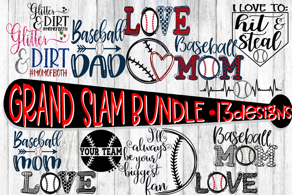 Download Grand Slam Bundle 13 Designs Baseball Svg Dxf Eps Png On The Beach Boutique