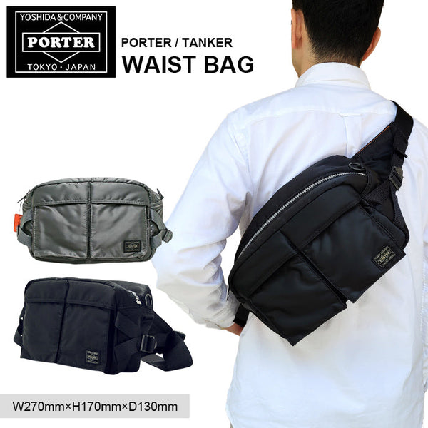 PORTER YOSHIDA JAPAN Tanker Waist Bag Black [622-78302