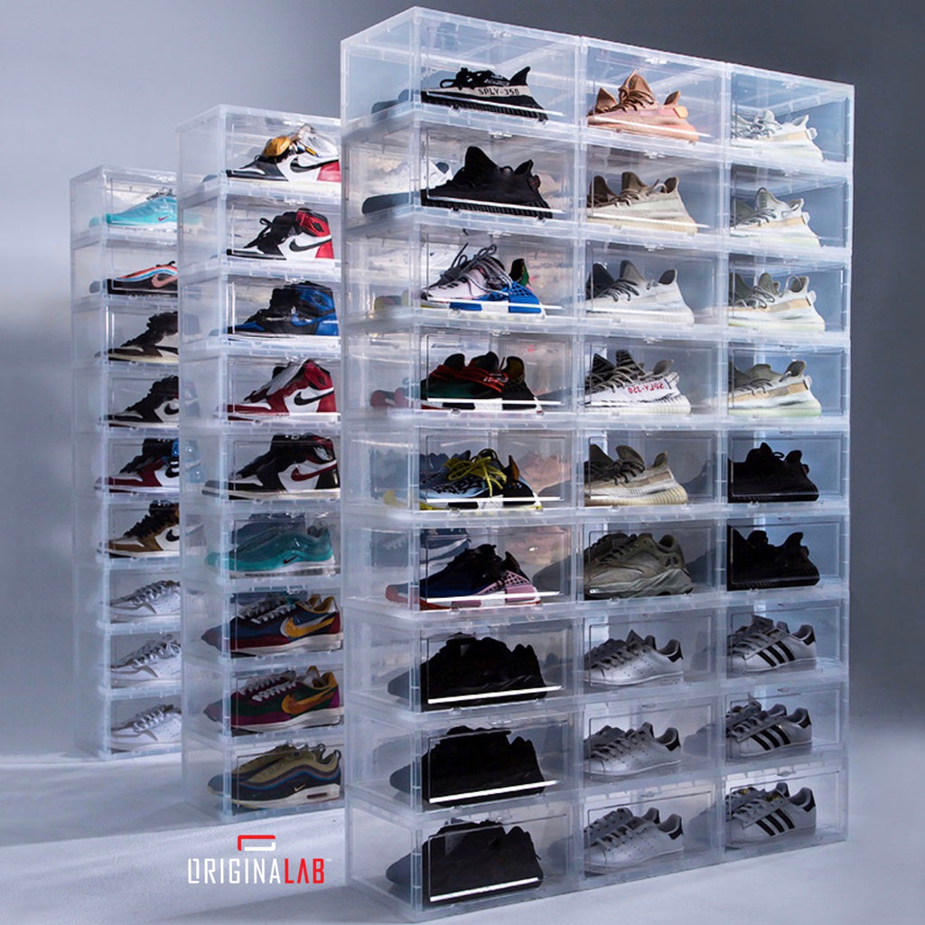 stackable shoe boxes clear