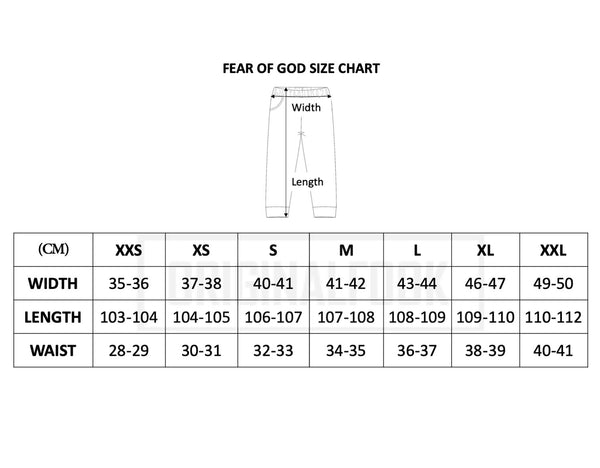 fear of god essentials sweatpants sizing