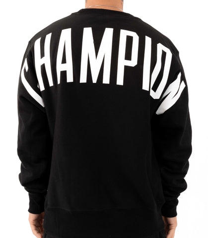 champion script oversized crew neck sweatshirt