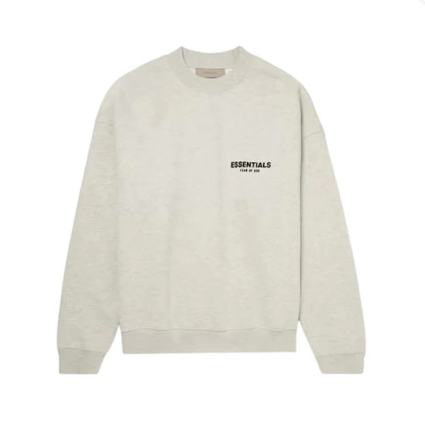 FEAR OF GOD Essentials Felt Logo Crewneck Sweatshirt Light Oatmeal