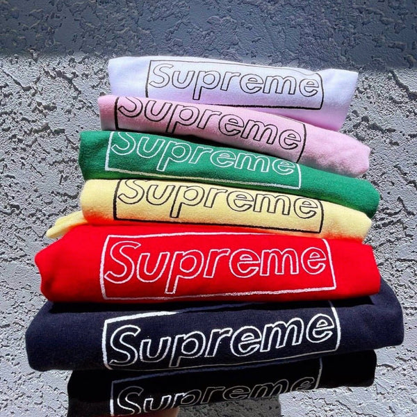 SUPREME X KAWS Chalk Box Logo Tee Red | forum.iktva.sa