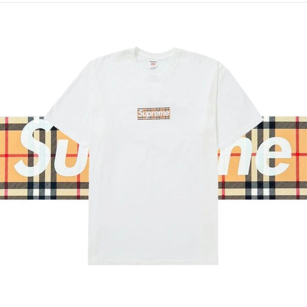 SUPREME X BURBERRY Box Logo Tee White | ORIGINALFOOK STORE