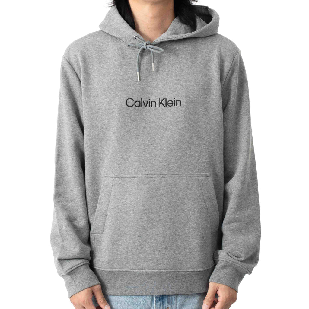Calvin Klein CK Logo Terry Pullover Hoodie Grey | ORIGINALFOOK STORE