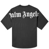 Palm Angels Classic Mock Neck Glitter Logo Tee Black