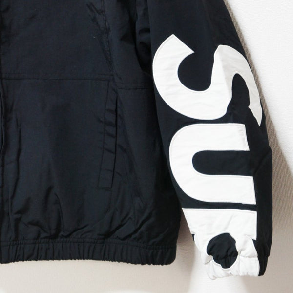 supreme s logo track jacket black