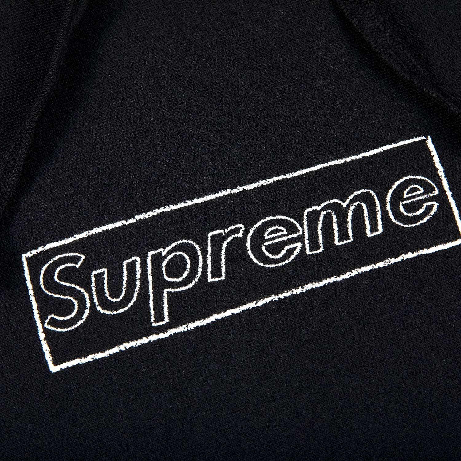 SUPREME X KAWS Chalk Logo Hooded Sweatshirt Black SS21 | ORIGINALFOOK