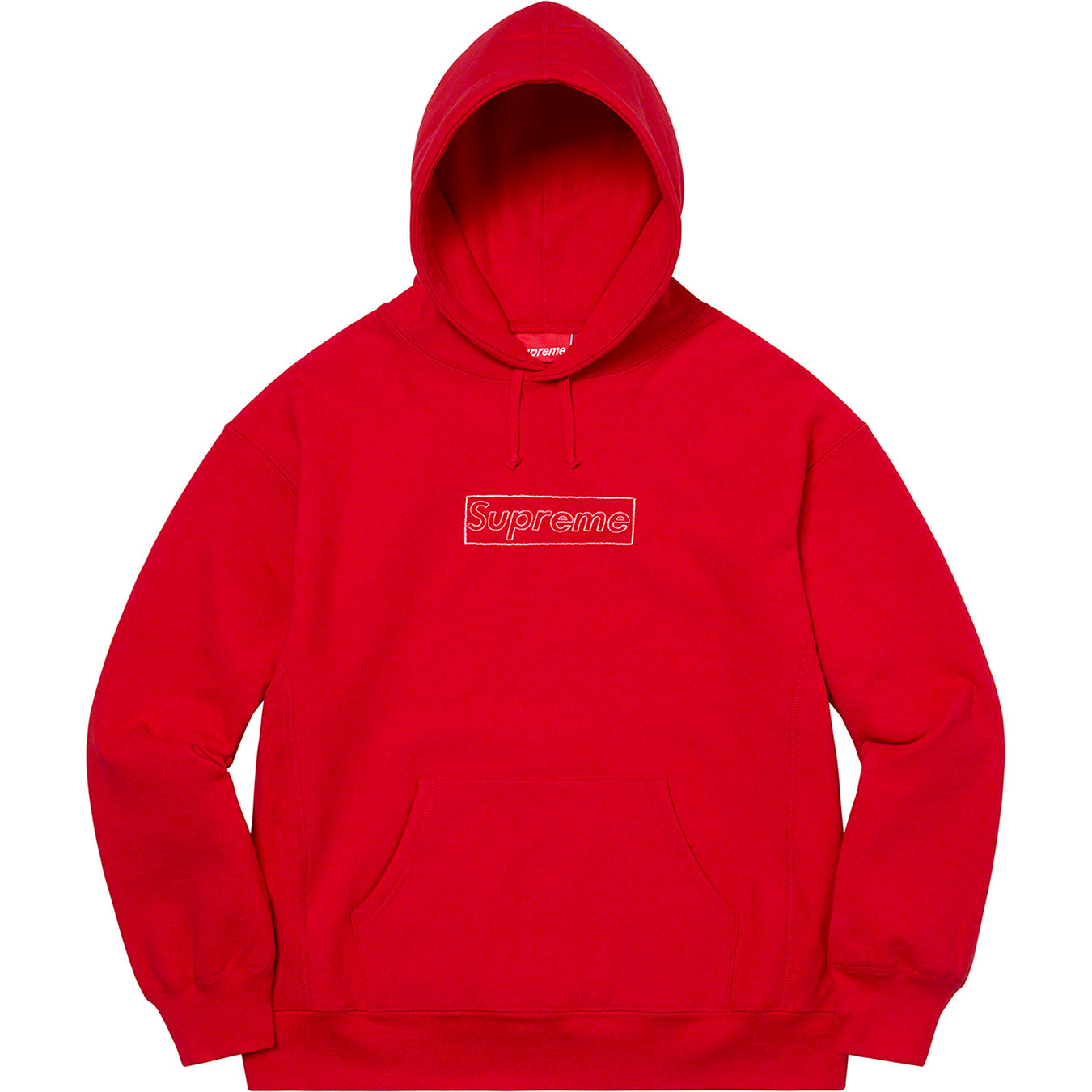 SUPREME X KAWS Chalk Logo Hooded Sweatshirt Red SS21 | ORIGINALFOOK