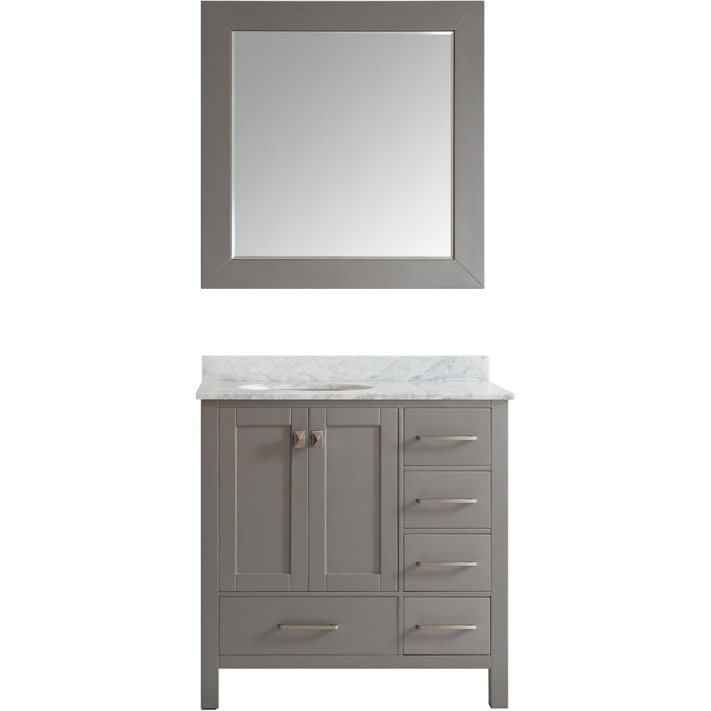 Eviva Aberdeen 36 Transitional Gray Bathroom Vanity Set Evvn412 36g Bath Vanity Plus 1659