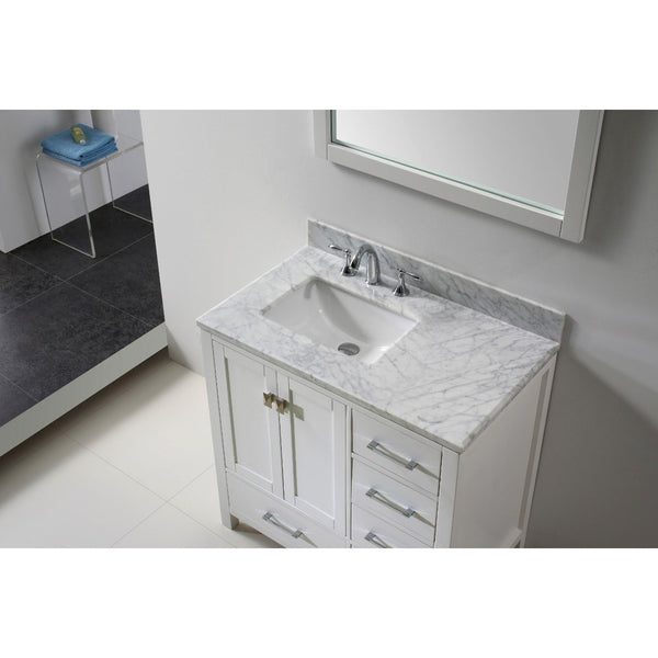 Eviva Aberdeen 36 Transitional White Bathroom Vanity Set Evvn412 36 Bath Vanity Plus 9353