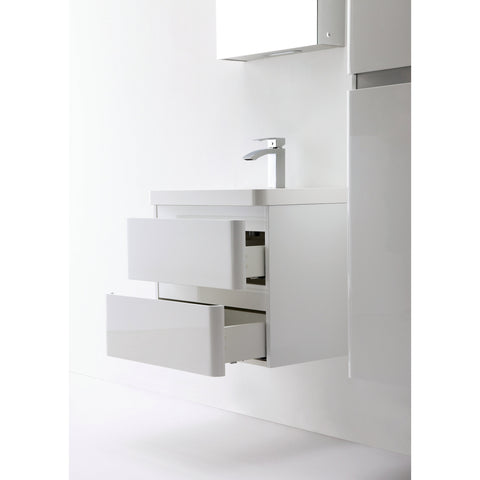 Eviva Glazzy® 24" White Wall-Mount Modern Bathroom Vanity ...