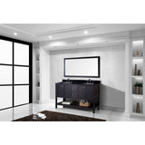 Virtu USA Winterfell 60" Espresso Double Bathroom Vanity Set with Granite Top - ED-30060-BGSQ-ES - Bath Vanity Plus