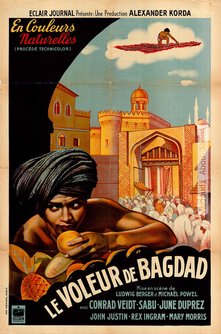 Thief of Baghdad, France, 1940, 80 x 120 cm - ملصق فيلم «لص بغداد»، فرنسا