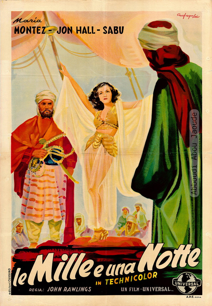 Arabian Nights, Italy, 1942, 70 x 100 cm - ملصق فيلم «ألف ليلة وليلة»، إيطاليا
