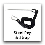 marquee steel peg & strap