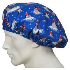 Polar Penguins Bouffant Scrub Caps