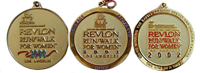 Revlon Walk Run 2000, 2001, 2002 Medals