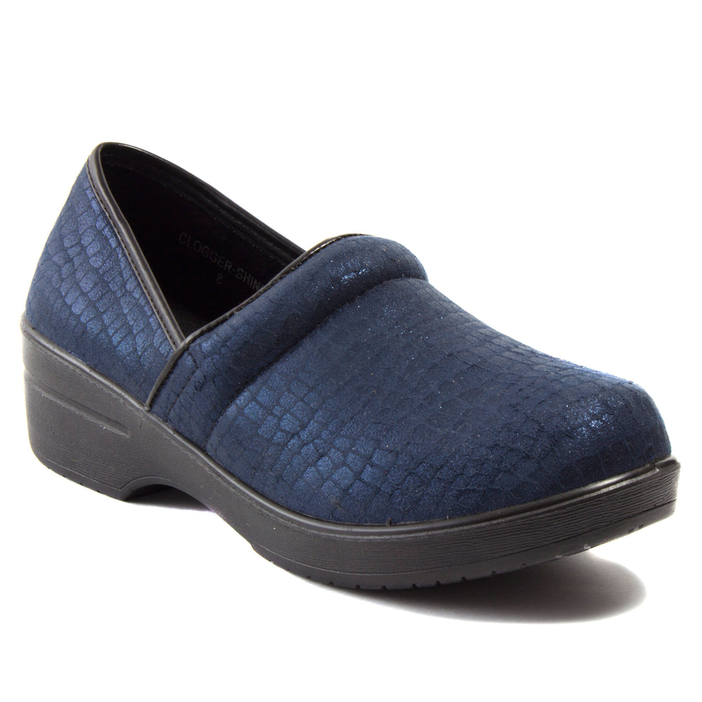 Clogger Shine Comfort Loafers Blue Suede Shoes Ny