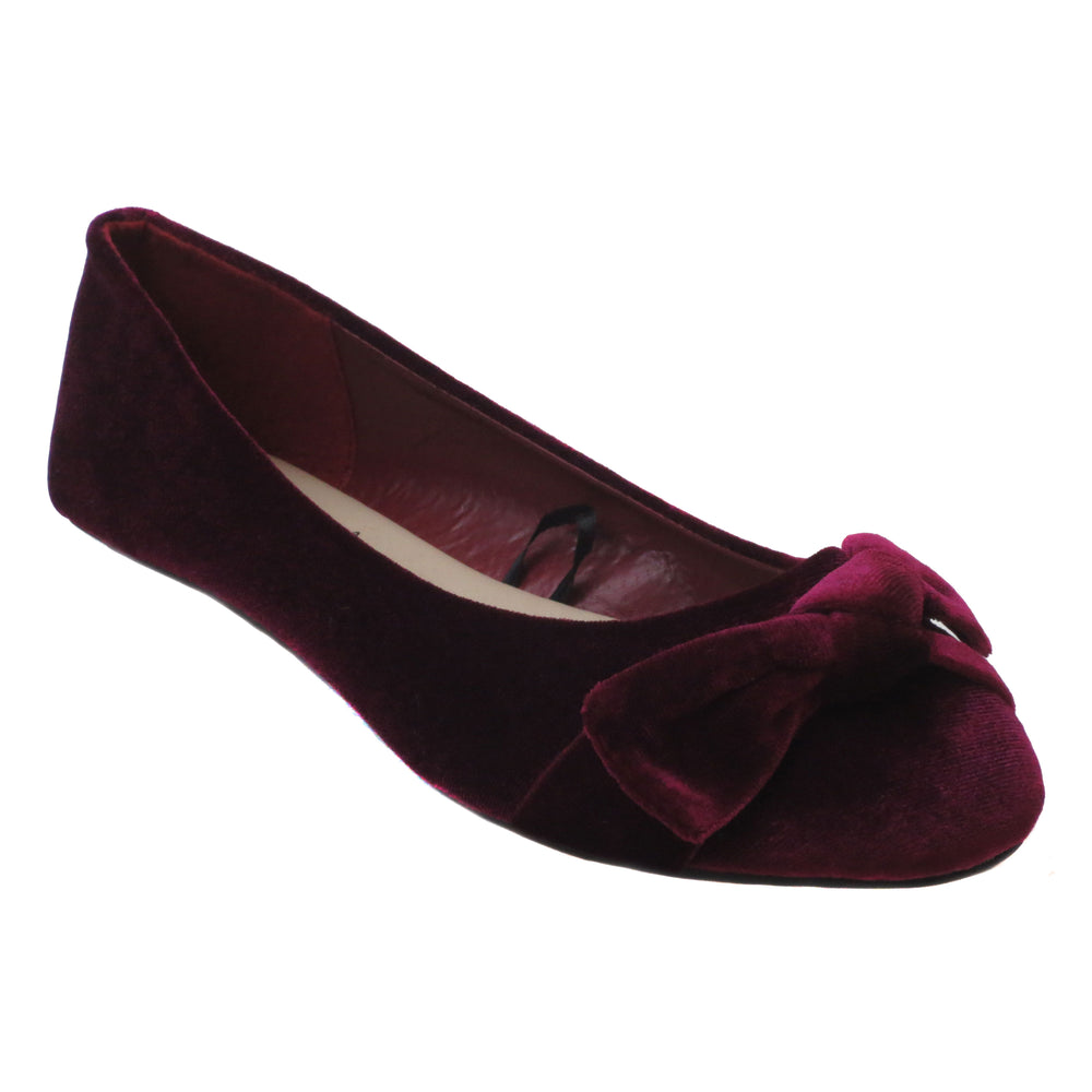 velvet ballerina flats