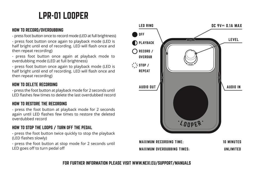 NEXI Industries Looper user manual