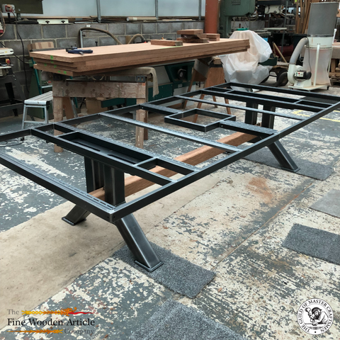 Steel frame and oak beam assembling