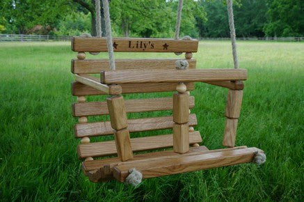 wooden childrens swing