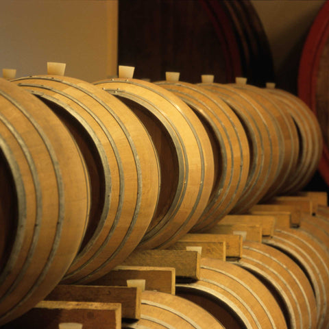 Barrels inside Cecchetto's cellar