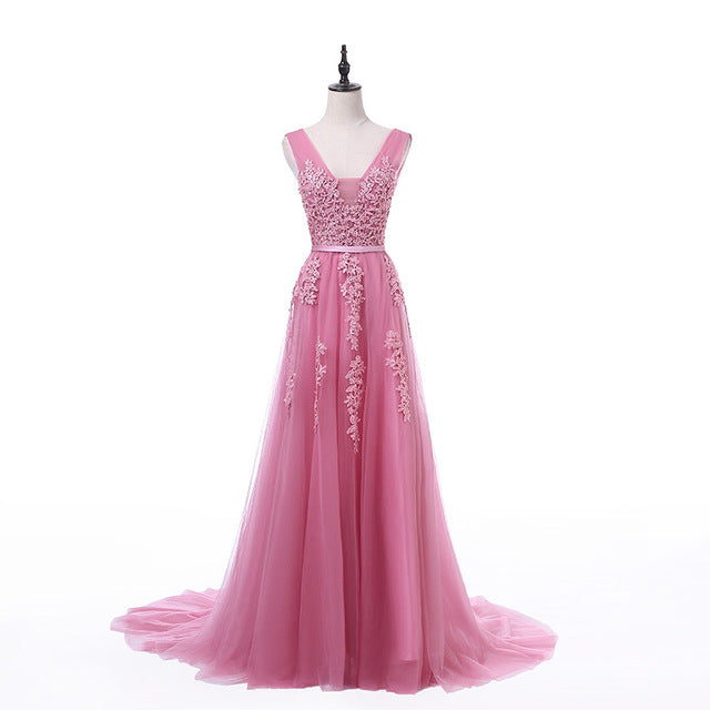 pink embellished bridesmaid dress