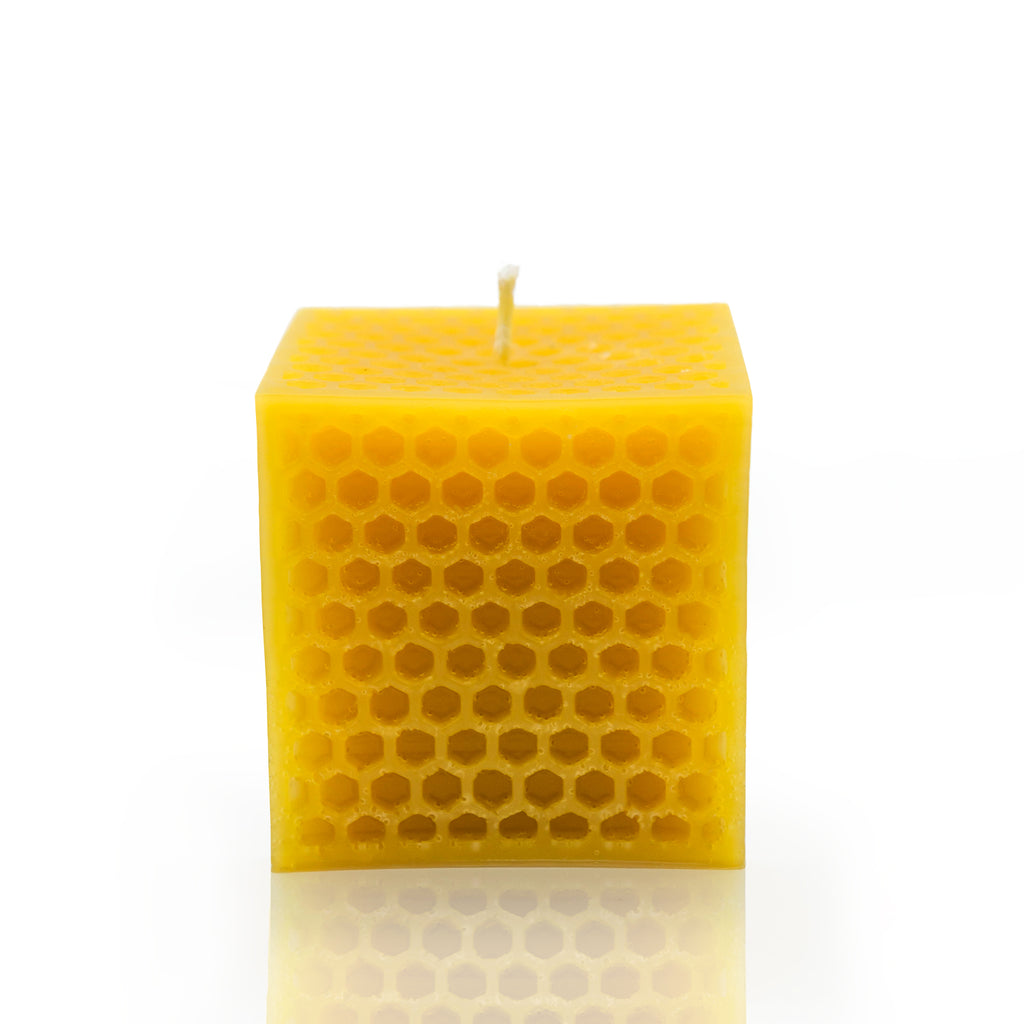 Beeswax Honeycomb Cube Candle (5cm x 5cm)