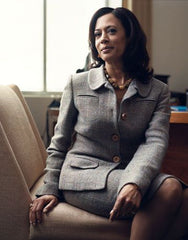 Vice President Kamala Harris in gray skirt suit