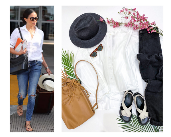 meghan markle travel outfit