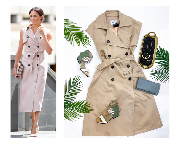 meghan markle sleeveless trench coat