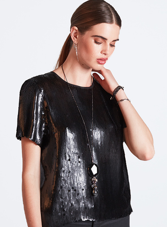 Chan Luu Matte Sequin Blouse