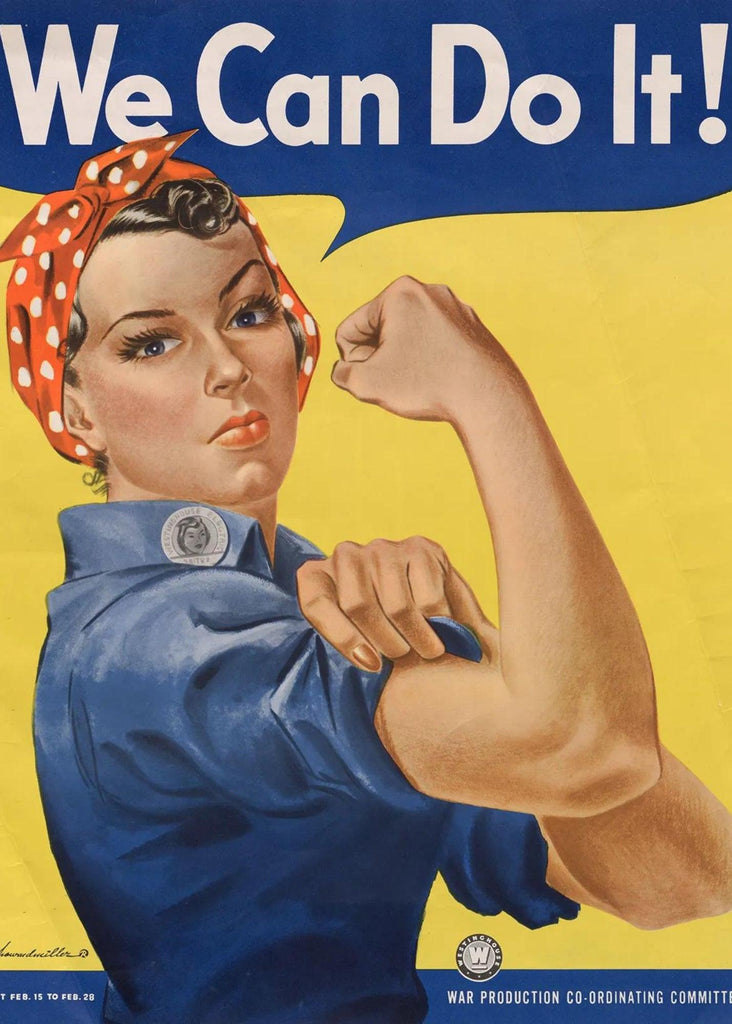 Rosie the Riveter iconic history posters WWII posters Iconic Fashion Moments Women's History Month boutiques in Minneapolis