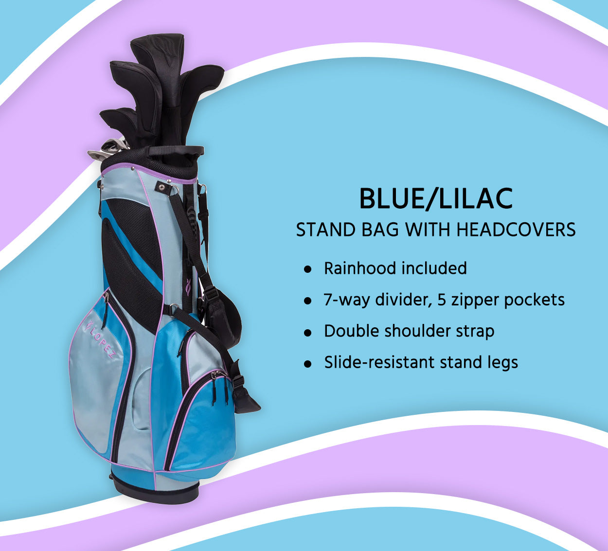 Nancy Lopez Golf Blue/Lilac Bag