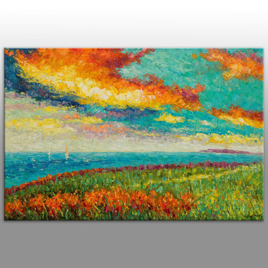 Oil Painting Seascape, Landscape Painting, Large Canvas Art